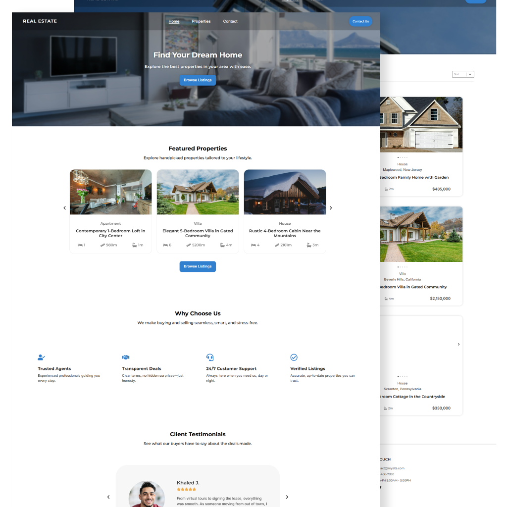 RealEstate Page